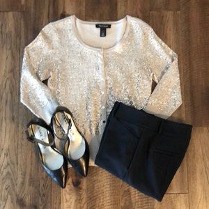 Gold Shimmery 3/4 Sleeve Sweater